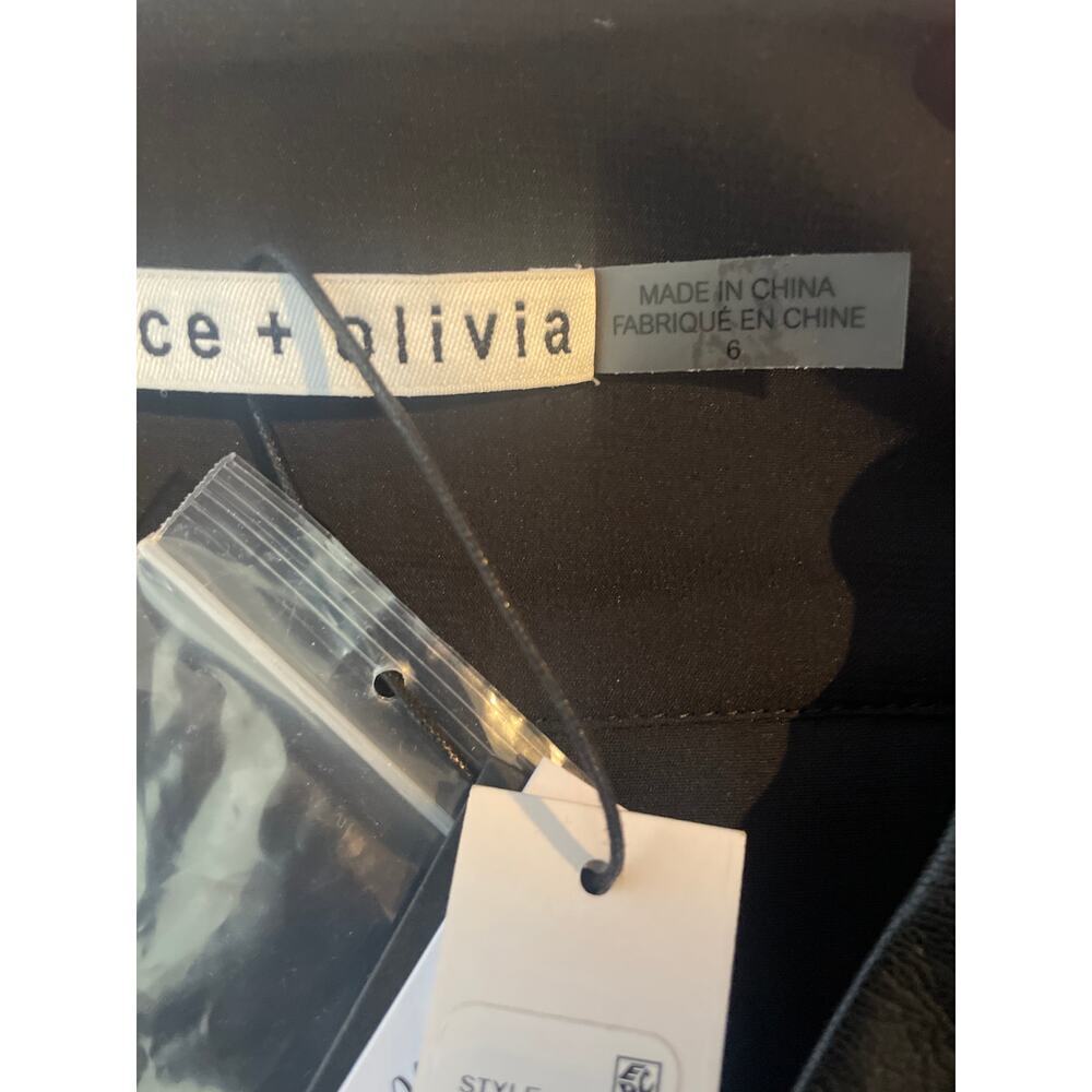 NWT Alice and Olivia Donald high rise faux leather mini skirt size 6 - Picture 13 of 14